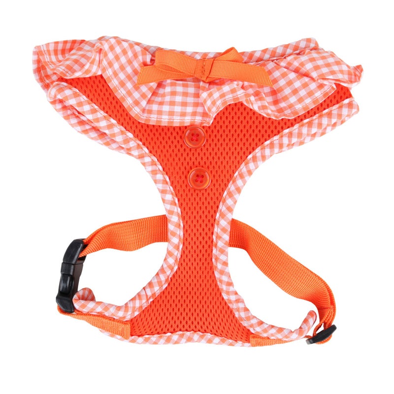 Puppia Vivien Dog Harness Over-The-Head All Season Cute No Pull No Choke Walking Training Adjustable for Small Dog, Orange, Medium - Image 1